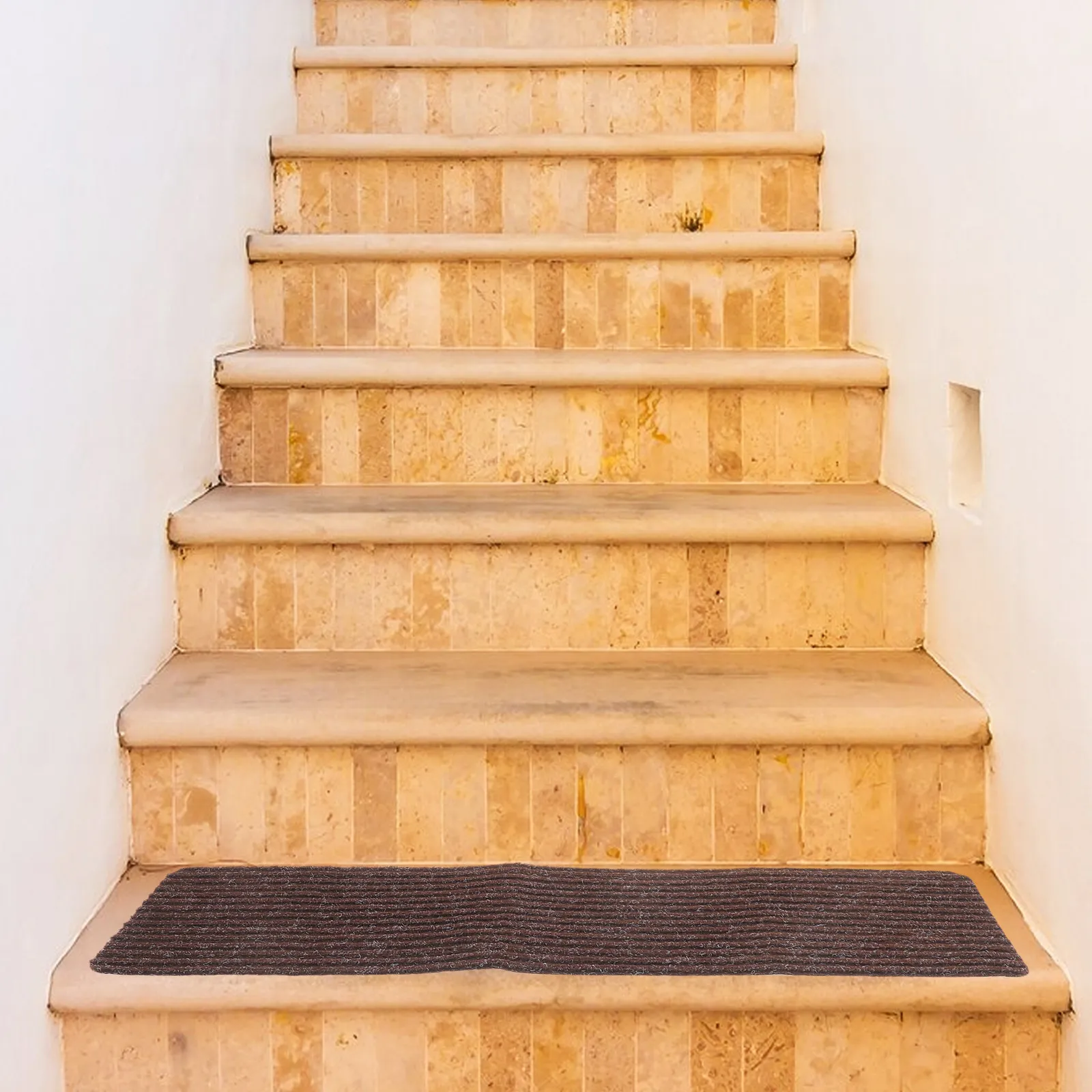 Anti Slip Stair Tread Carpet Pads Strong Adhesive Peel and Stick for Wood Tile Glass and Stone Steps