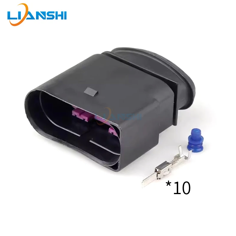 Applicable to Volkswagen halogen headlight 10p plug 1J0973835, male and female 1J0973735, wiring harness DJ7105A-3.5-11/21