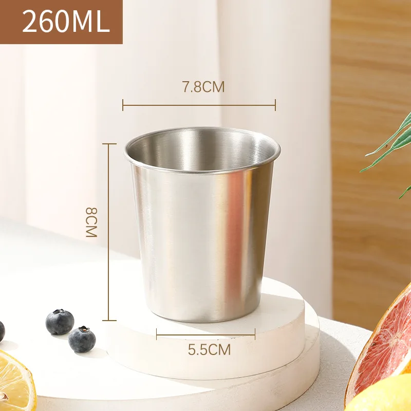 Bild 7: YFY 304 Edelstahlbecher mit gerolltem Rand, tragbarer Campingbecher, sturzsicherer, tragbarer Wasserbecher, einwandiger Becher für kalte Getränke
