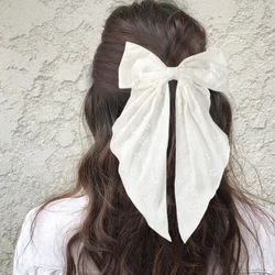 Bow Large Spring Clip Girls Summer Sweet Ponytail Hairpin Barrettes For Women White Sweet Hair Accessories Fashion Hair Clip