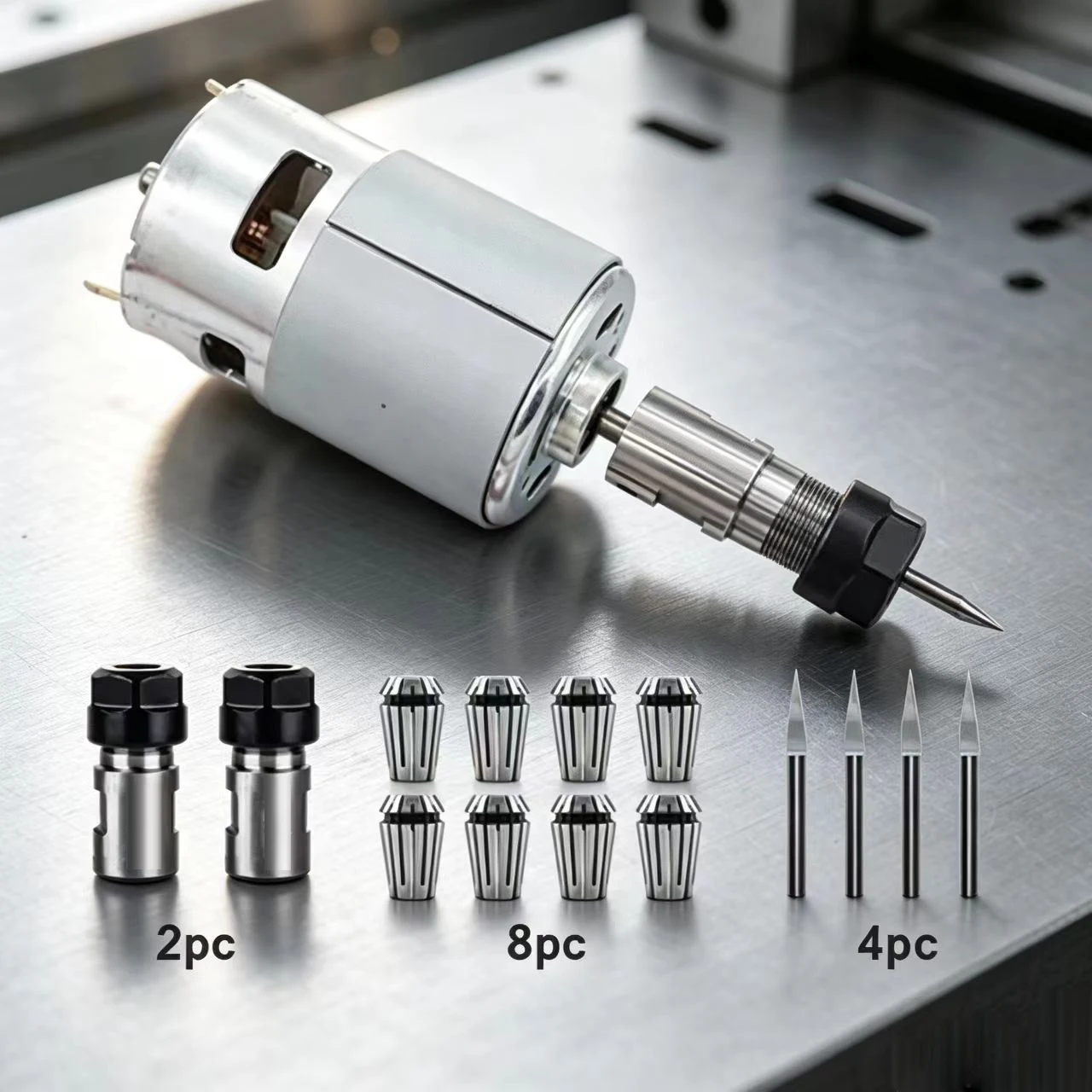 775 Spindle Motor DC 12V-24V 20000 RPM Mini Electric Motor Ball Bearing Large Torque High Power Spindle for CNC 3018 Engraver