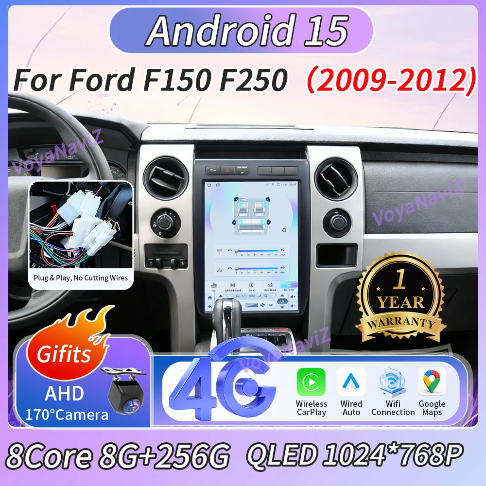 

12.1" Android 15 7862s CPU For Ford F150 F250 2009-2012 Car Multimedia Player Radio 2 Din Built-in Google Maps BT5.0 DSP FM 4G