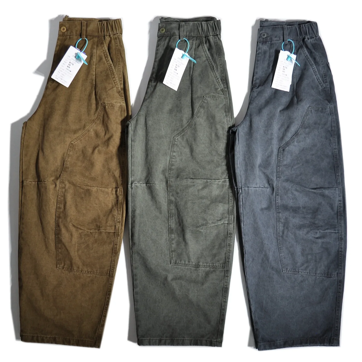 アメリカンレトロ ロギング ワイドレッグパンツ 和風 ルーズ ストレートレッグ カジュアルパンツ メンズ