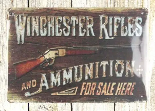 at home decor inchester Rifles Ammunition  tin metal sign