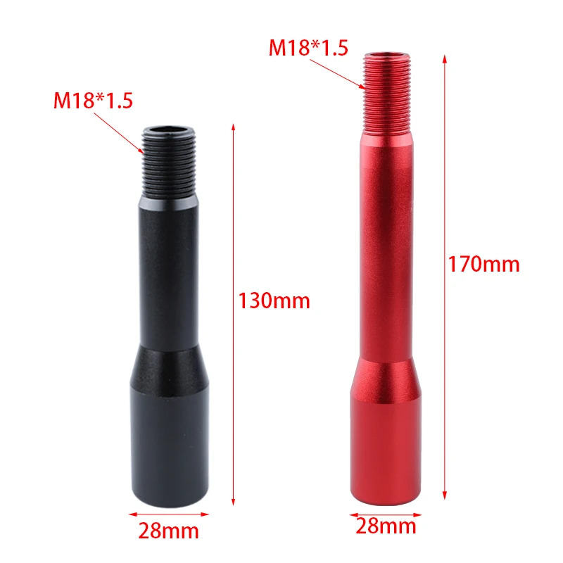 130mm 170mm Aluminum Shift Knob Extender Extension Lever Gear Manual Shifter Rod  M18x 1.5 Straight Lever Extender