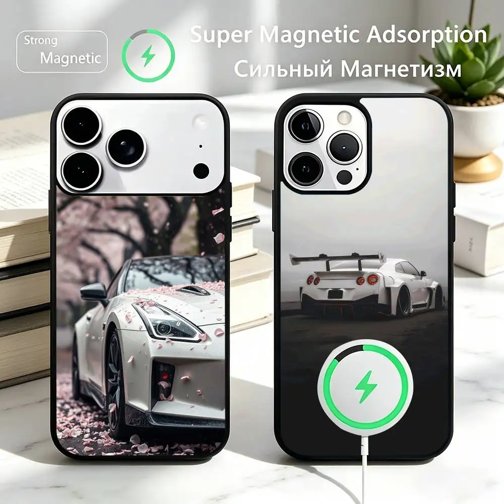 

GTR Sport Car R35 Phone Case For iPhone17,16,15,14,13,12,11 Plus,Pro Magnetic For Magsafe Wireless Charging