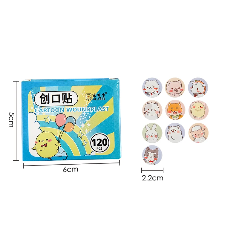 120PCS/Pack Vaccine paste cartoon band aid prevention waterproof breathable