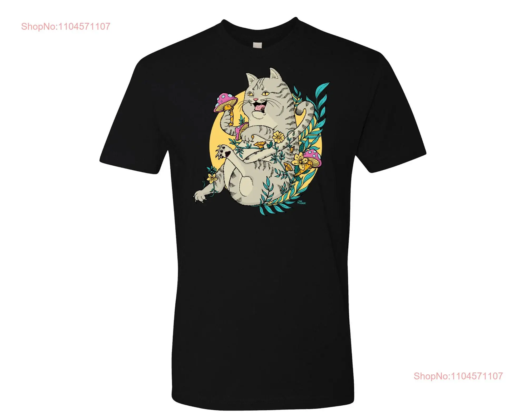 

Мужская футболка унисекс Botanical Shroom Cat, трендовая художественная футболка Lover Dad, гриб, мем с длинными или короткими рукавами