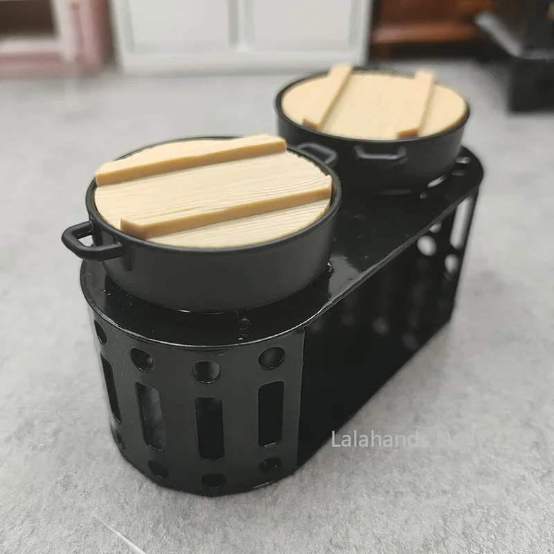 Dollhouse Mini Simulation Alloy Hearth/Pan/Stock Pot Set Miniature Kitchen Toys  Furniture Accessories