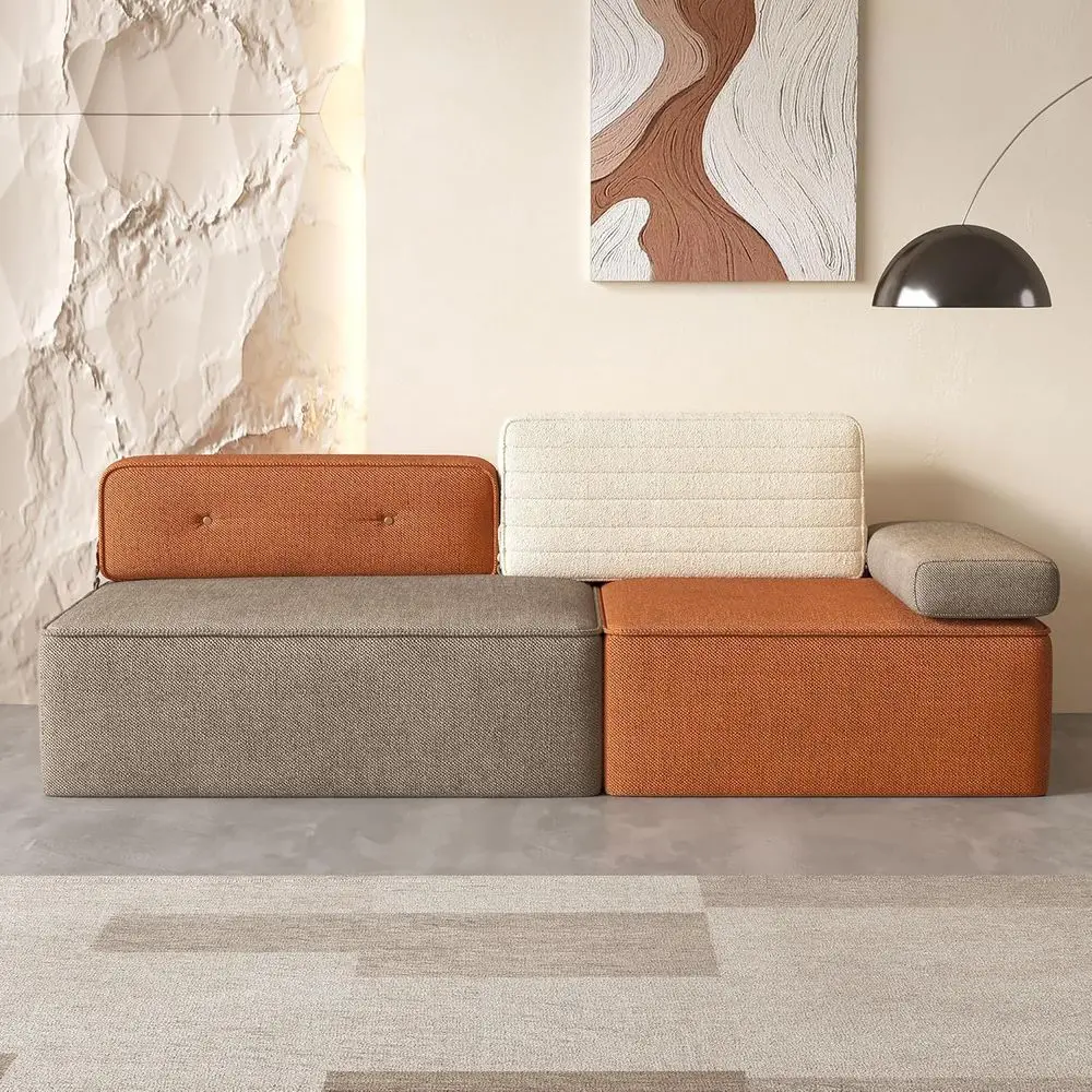 

Широкий многоцветный тканевый секционный диван 79,9 для гостиной и спальни с уютным, современным дизайном