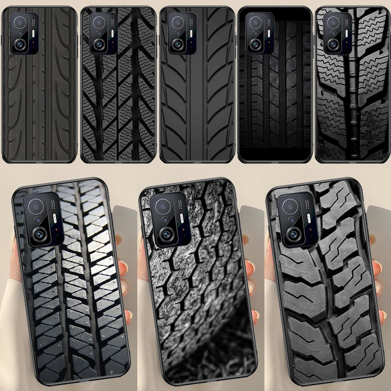 Tire Tread Wheel For POCO X5 X3 F5 Pro X4 F4 GT M5s C40 F3 Case For Xiaomi 13 Lite 12 11T 12T Pro 12X Cover