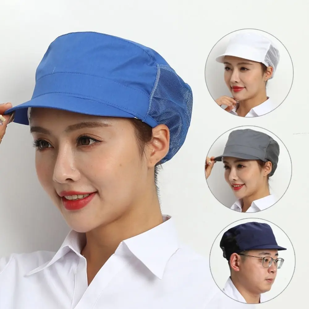 Cloth Work Hat Chic Food Service Work Wear Cooking Hygienic Cap Smoke-proof Dust Breathable Mesh Chef Hat Hotel Restaurants