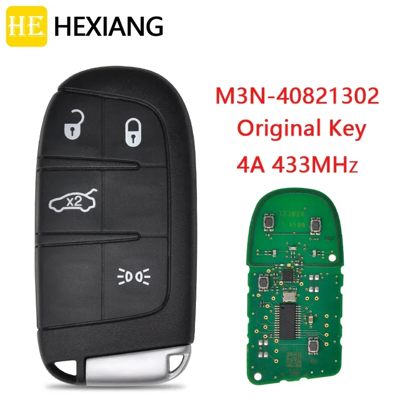 

HE Xiang Remote Control Car Smart Key For Dodge FCCID M3N-40821302 4A Chip 433MHz Replacement Original Factory Promixity Card