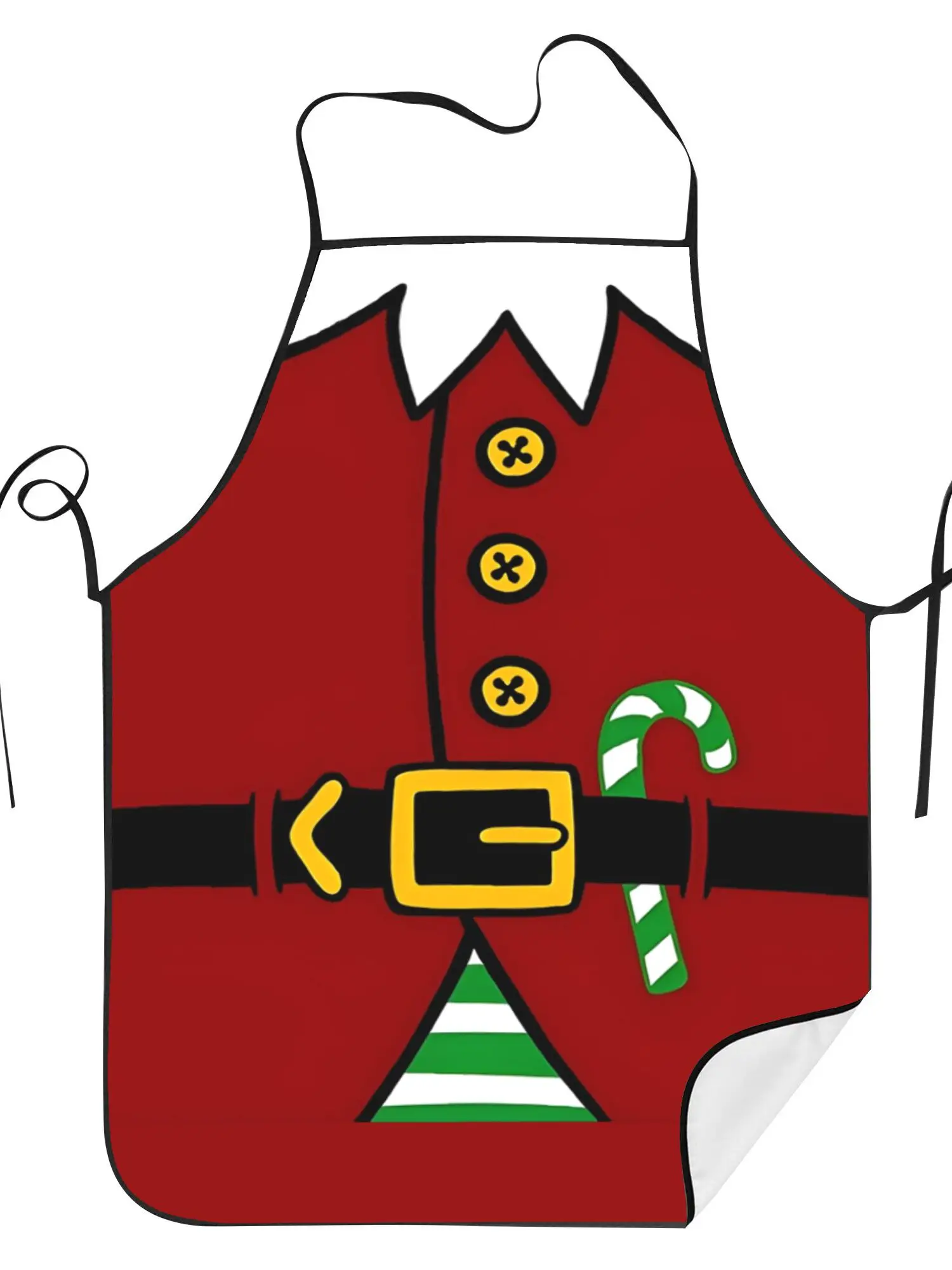 Santas Helper Elf Costume Apron Cook Restaurant Printed