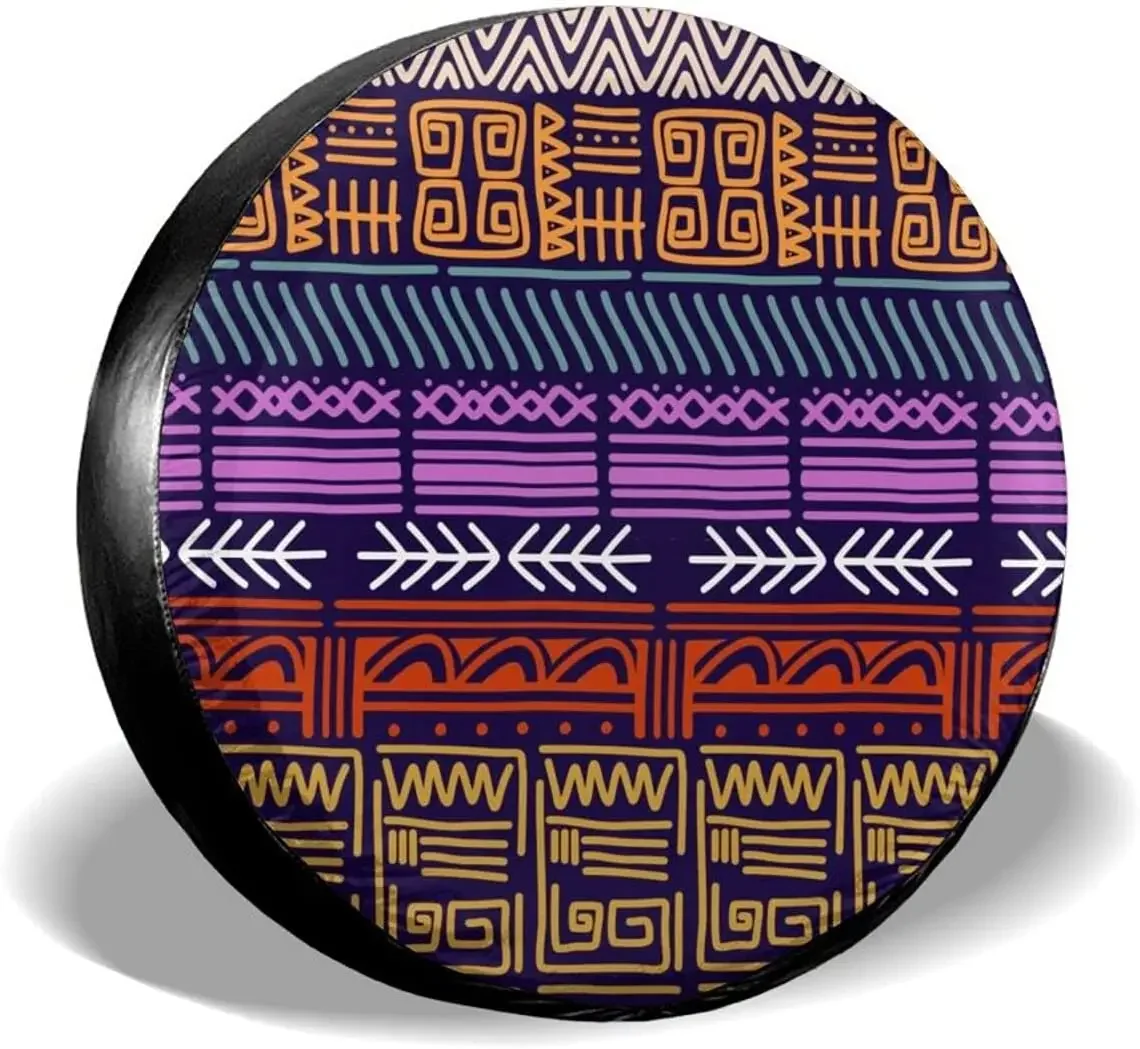 Fall Decor Retro Tribal Texture Textile Spare Tire Covers Cute Car Accessories for Women Rv Tire Covers for Trailers  SUV Tr