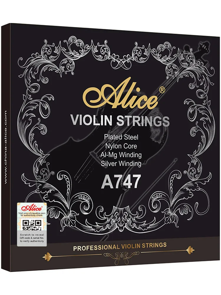 Alice A747 Violin String Nickel-plated High-carbon Steel Nylon Core Silver Wound Violin Part