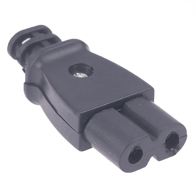 1pc Black Plastic Shell Male Power Socket Female Plug Power Outlet Embedded Electric Connector AC 2.5A 250V 8-Shaped Plug Socket