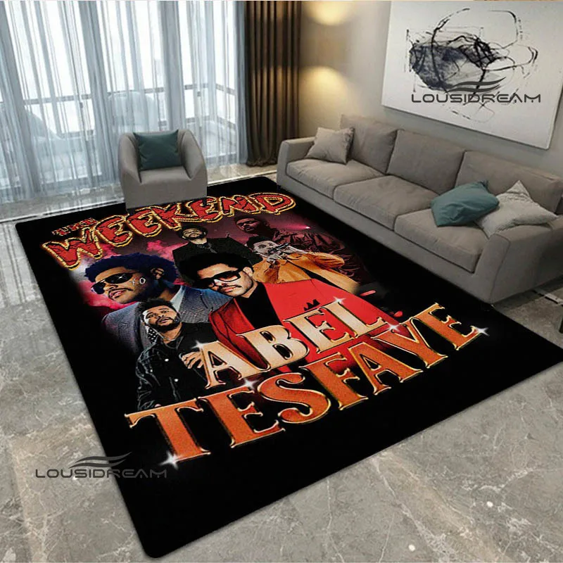 Singer The Weeknd printed carpet living room bedroom carpet balcony bathroom non-slip door mat photography props birthday gift