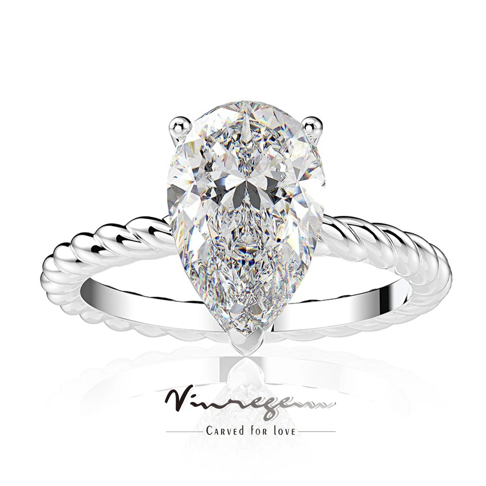 

Vinregem 8*12 мм грушевидная огранка лабораторный сапфир цитрин аквамарин драгоценный камень стерлингового серебра 925 пробы обручальные кольца ювелирные изделия оптом