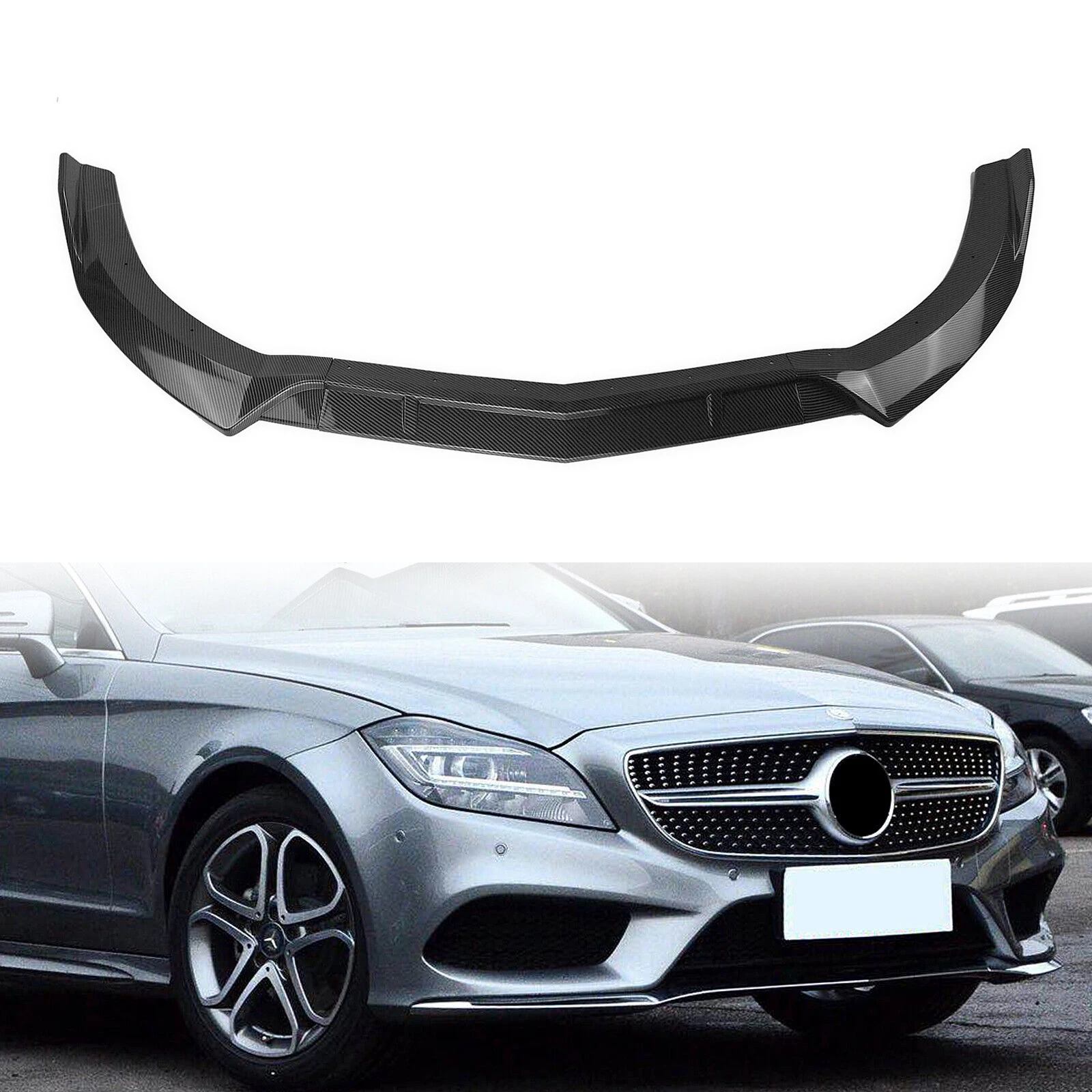 

Front Bumper Spoiler Lip For Mercedes-Benz CLS Class W218 2015 2016 2017 2018 CLS400 CLS500 CLS550 Gloss Black Splitter Blade