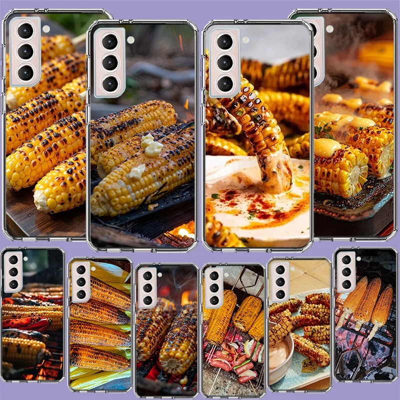 Easy Bonfire Corn Cob Phone Case For Samsung Galaxy S25 Edge S24 S23 FE S21 S20 S10 Plus S22 S26 Ultra Cover Clear Cases TPU Cap