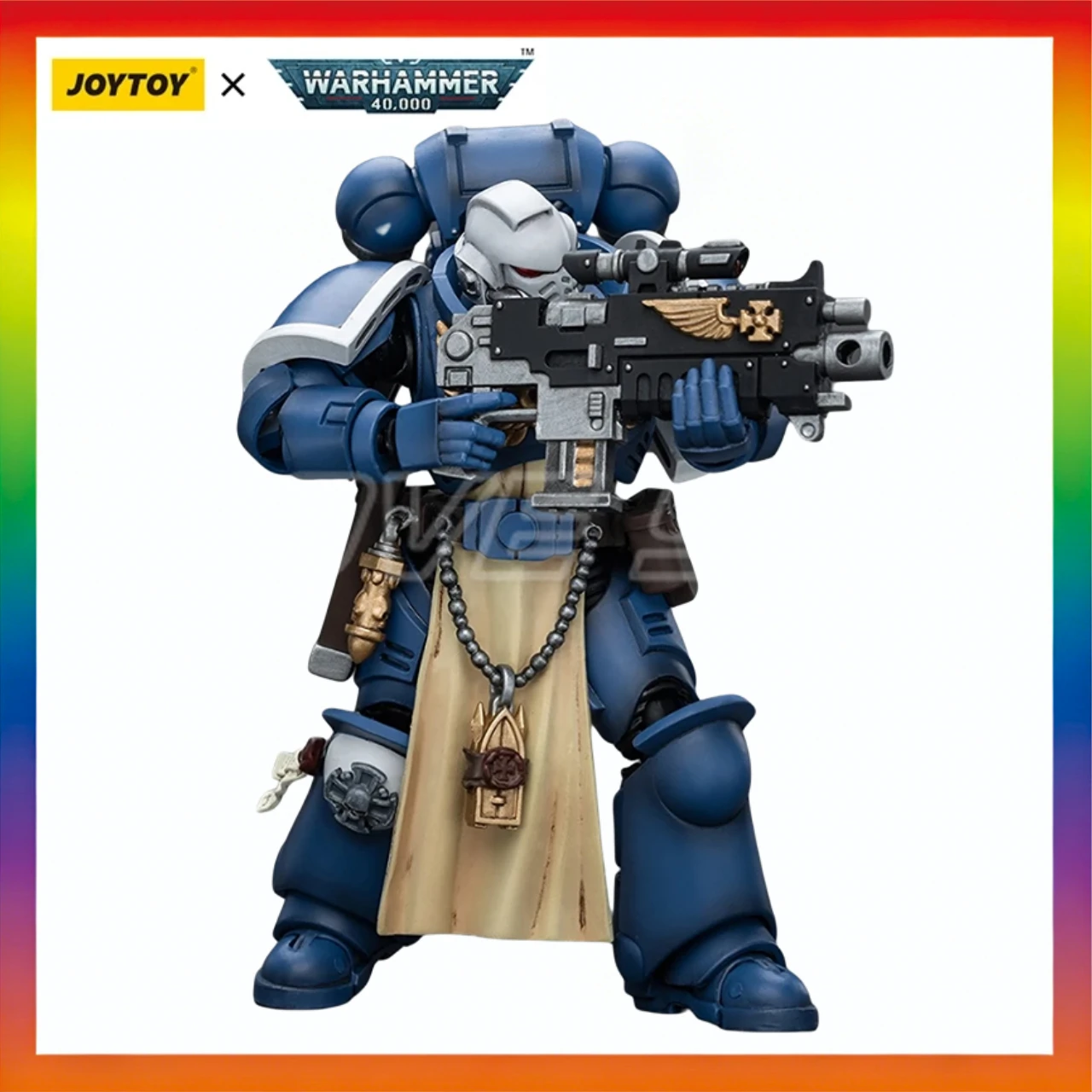 

JOYTOY Warhammer 40K UltramarinesSternguard Veteran with Bolt Rifle 1/18 Action Figure Model Collection