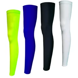 Uomo donna Ice Silk Lycra ciclismo scaldamuscoli anti-uv protezione solare basket calcio sport Legging ad alta elasticità set di gambe