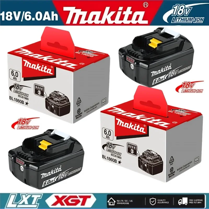 

100% Original Makita 6Ah for Makita 18V Battery BL1830B BL1850B BL1850 BL1840 BL1860 BL1815 Replacement Lithium Battery
