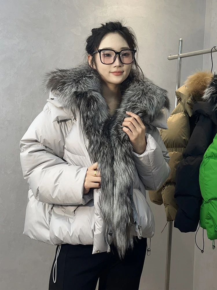 Winter Warm New Women Natural Fox Fur Collar Coat Goose Down Jacket Parkas Luxury Puffer Jackets Fashion Clothing