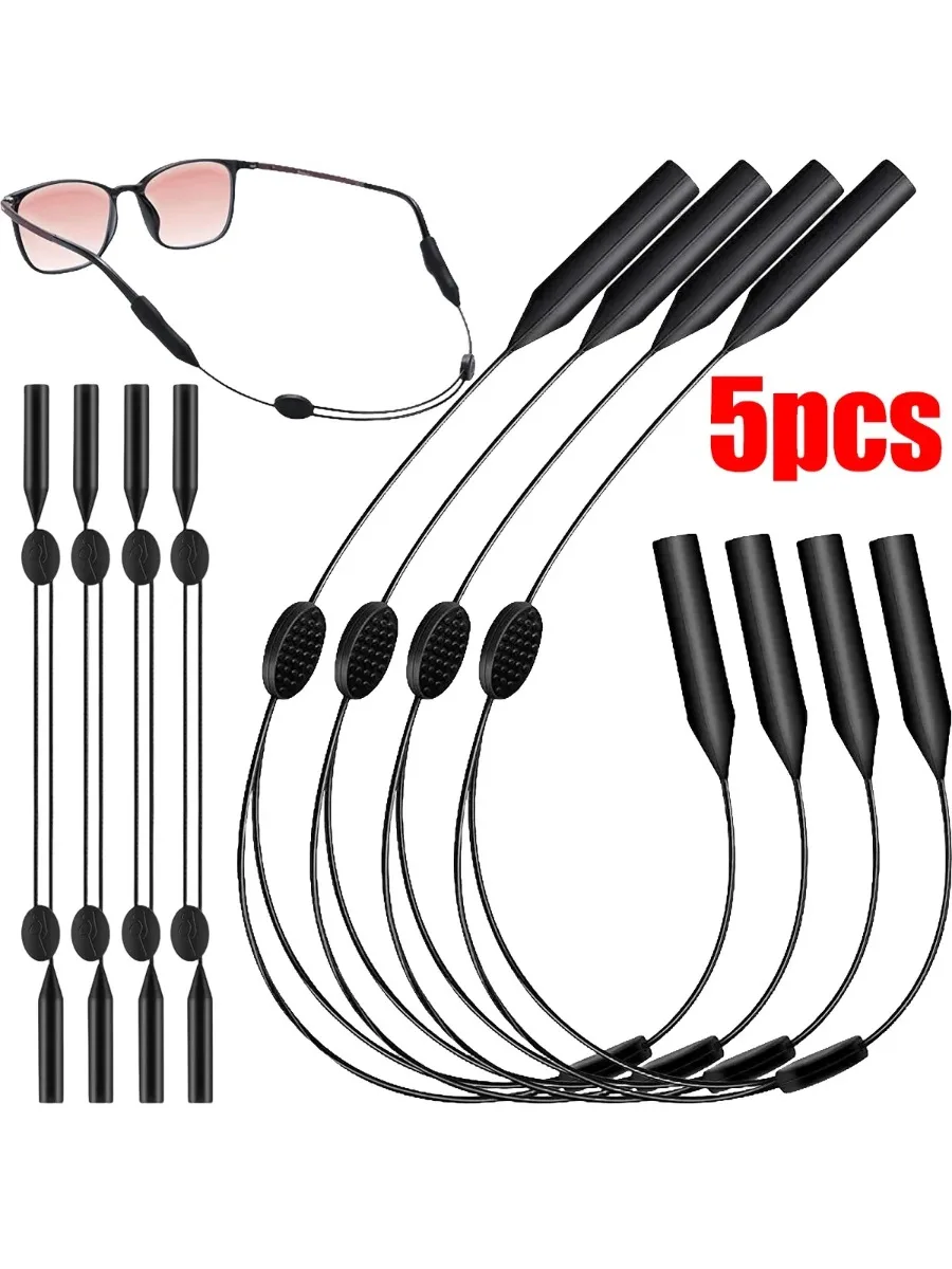 1/5 Stück Universeller Verstellbarer Brillenhalter Passend für Sportsonnenbrillen Unisex-Riemen Sicherheitsbrillenhalter Großer Rundkopf