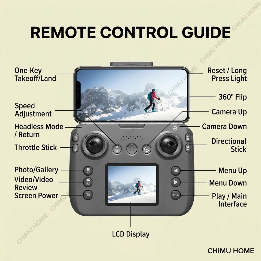 【CHIMU HOME】Smart V666 Cine Aerial Vision Hub 8K HD Pro Photography Brushless Active Sentry High-Brightness Integrated Screen