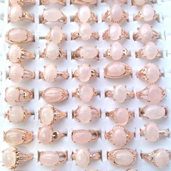 Natural Pink Crystal Rings Rose Gold Plated Bague 50pcs/pack Mixed Lot