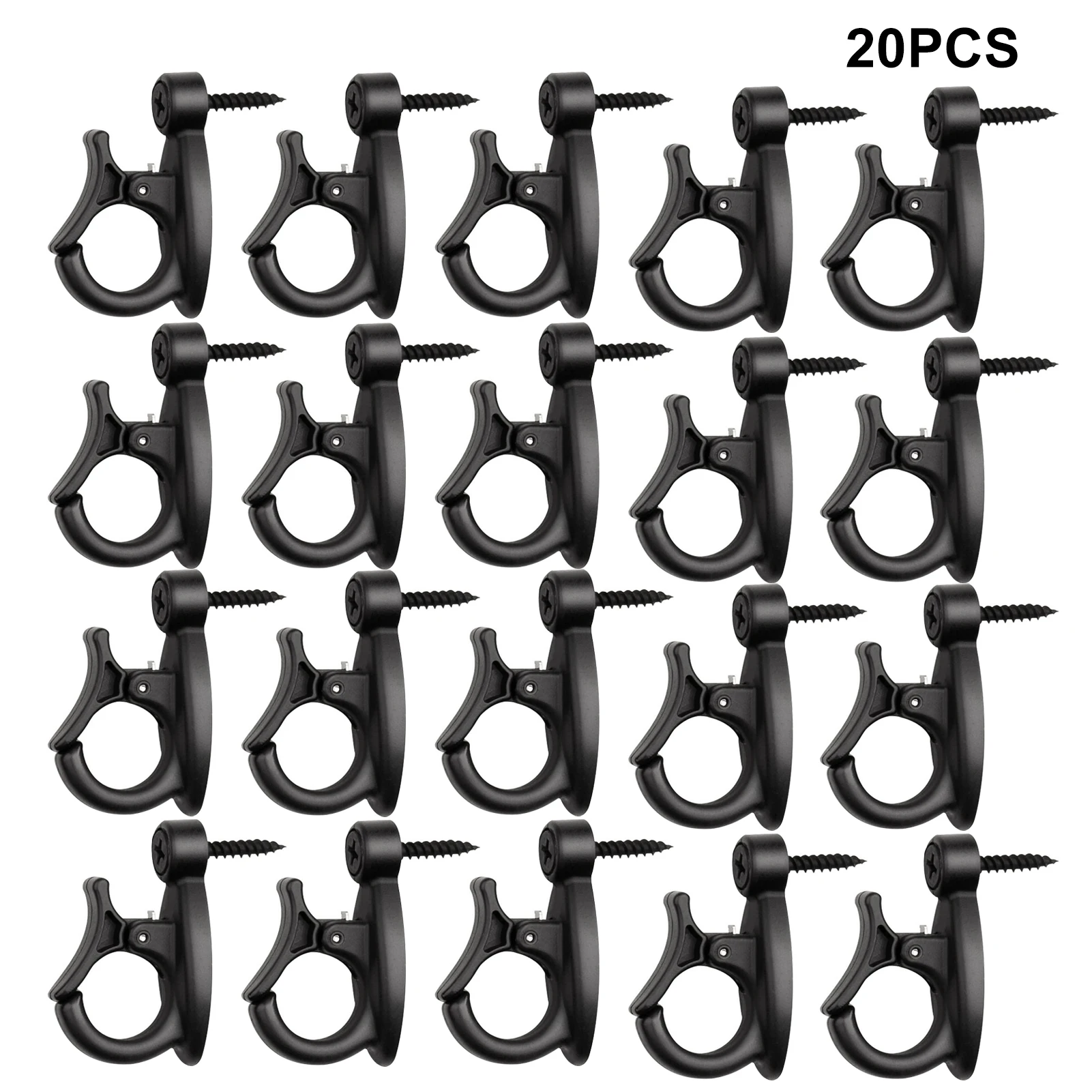 

20pcs Indoor Outdoor Plastic Plants Light Hanger Hook With Screws Christmas Party Anti Drop Wall Mounted Safety Buckle Windproof