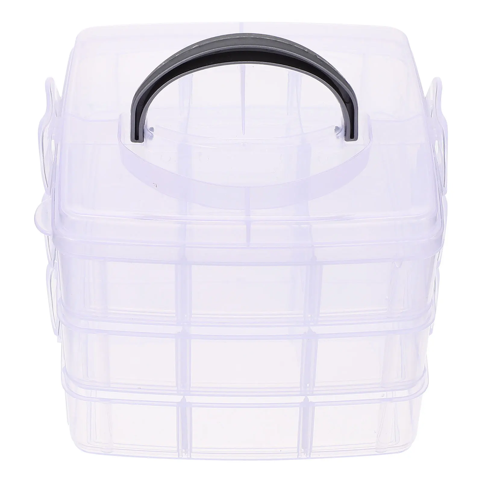 Caja de almacenamiento de tres capas transparente para organizador de cinta Washi, contenedor de caja de almacenamiento de suministros para manualidades de papel