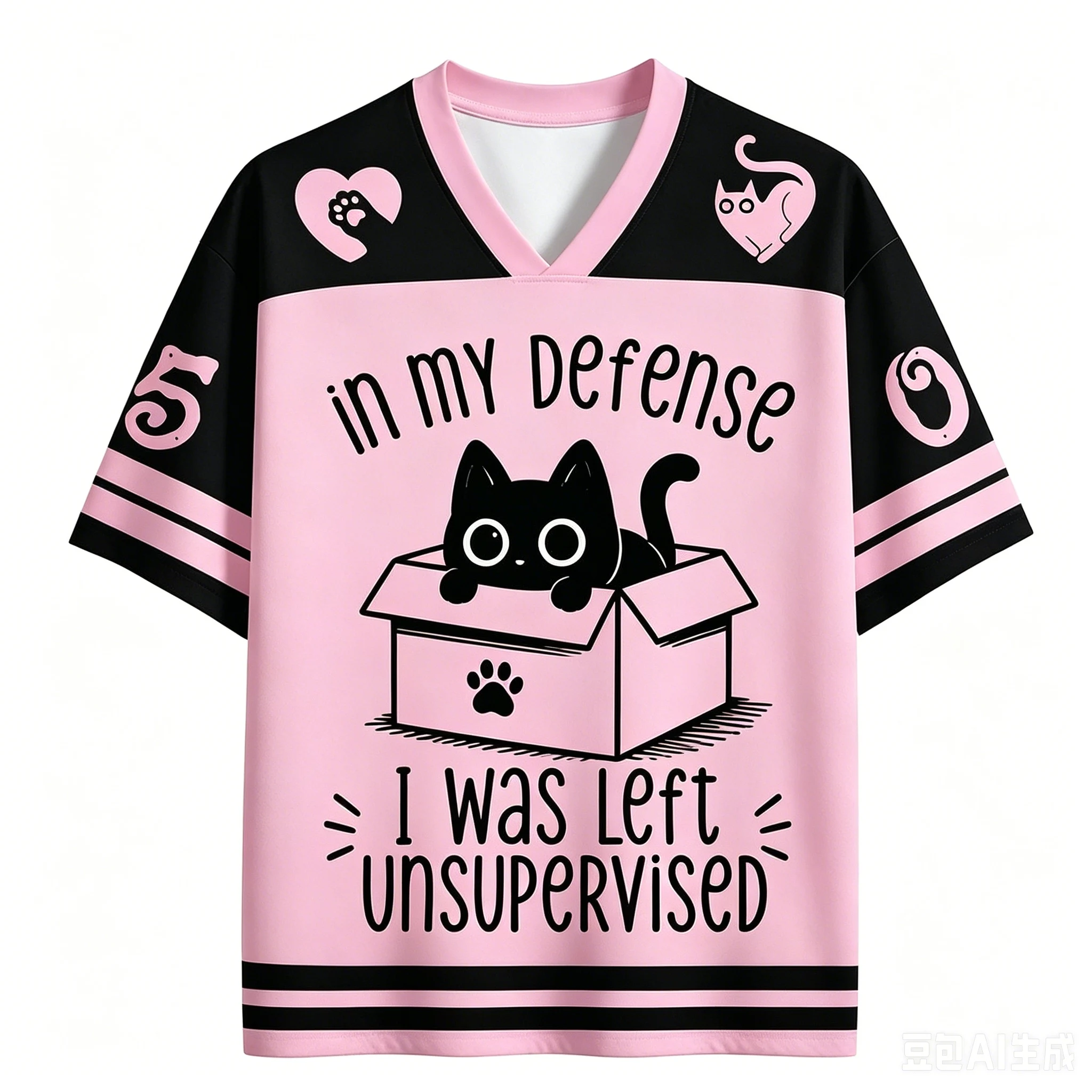 Trendiger Bestseller 2026 Mode Cyberpunk Kitten Fitness-Trikot Hawaiianisches Casual Hip-Hop V-Ausschnitt T-Shirt Wander- Alltags- Street-Sport-Oberteil – Detail 9