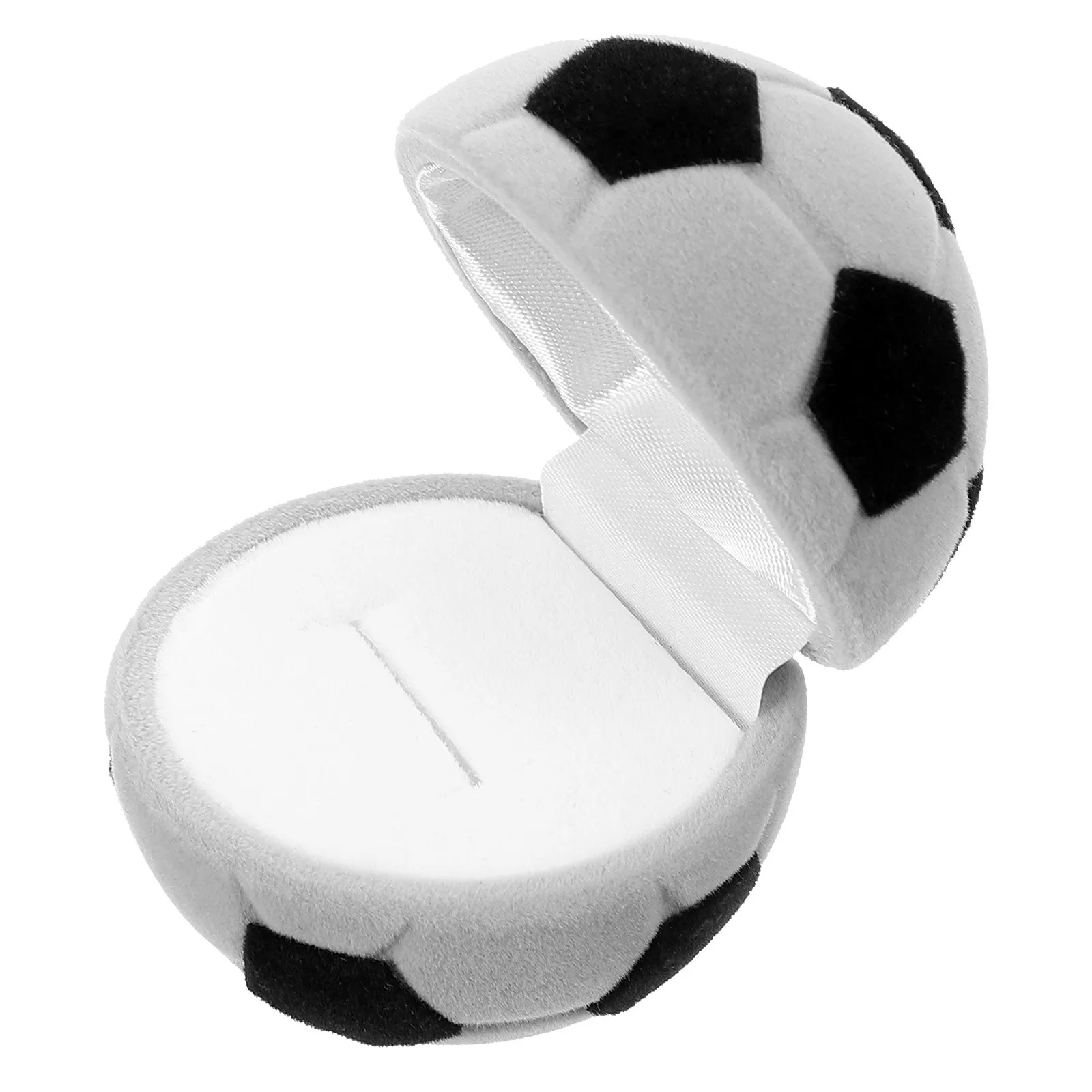 Silk Jewelry Box Lightweight Soccer Shape Ring Holder Organizer Engagement Ring Case Wedding Ceremony Jewelry Display
