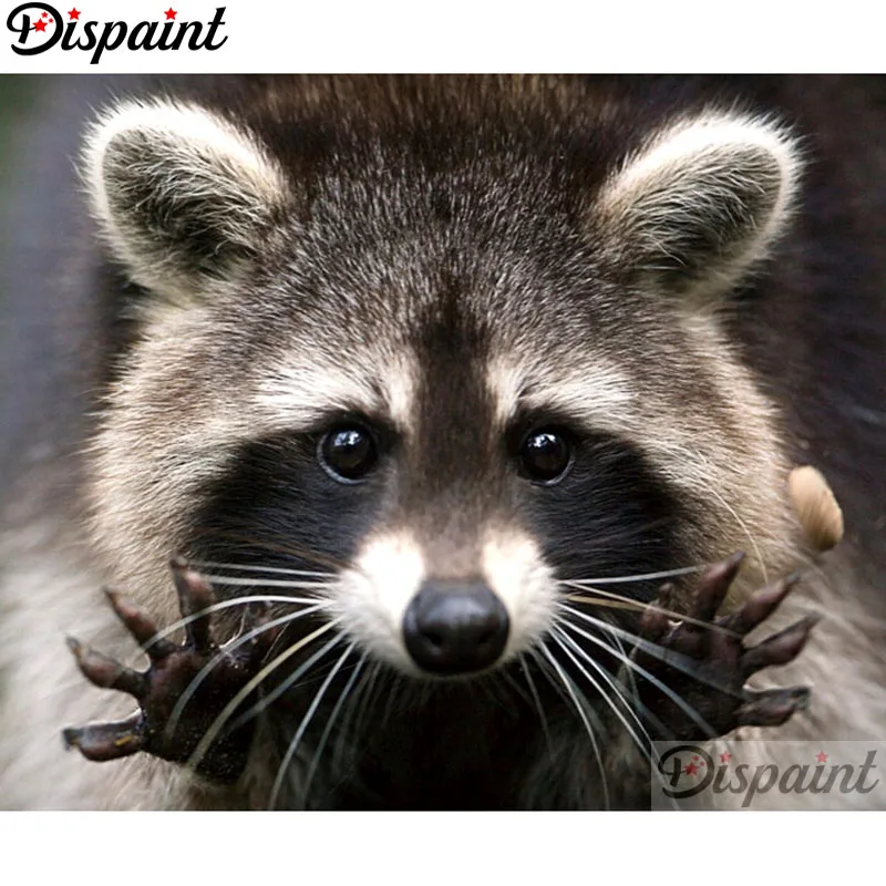 

Dispaint Full Square/Round Drill 5D DIY Diamond Painting "Animal raccoon" Embroidery Cross Stitch 3D Home Decor A11048