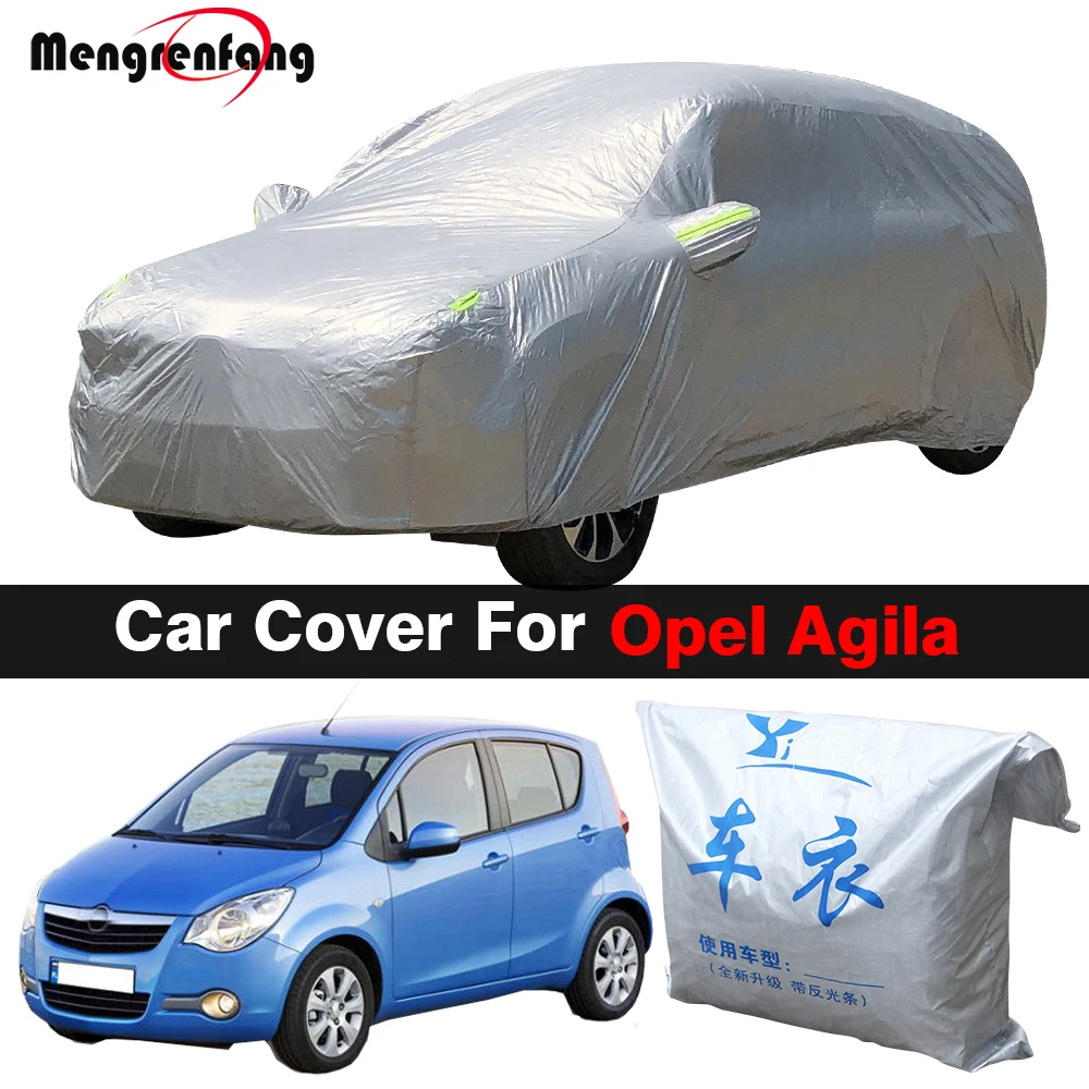 Full Car Cover For Opel Agila A B 2000-2021 Auto Sun Shade Anti-UV Rain Snow Wind Prevent Cover Dustproof