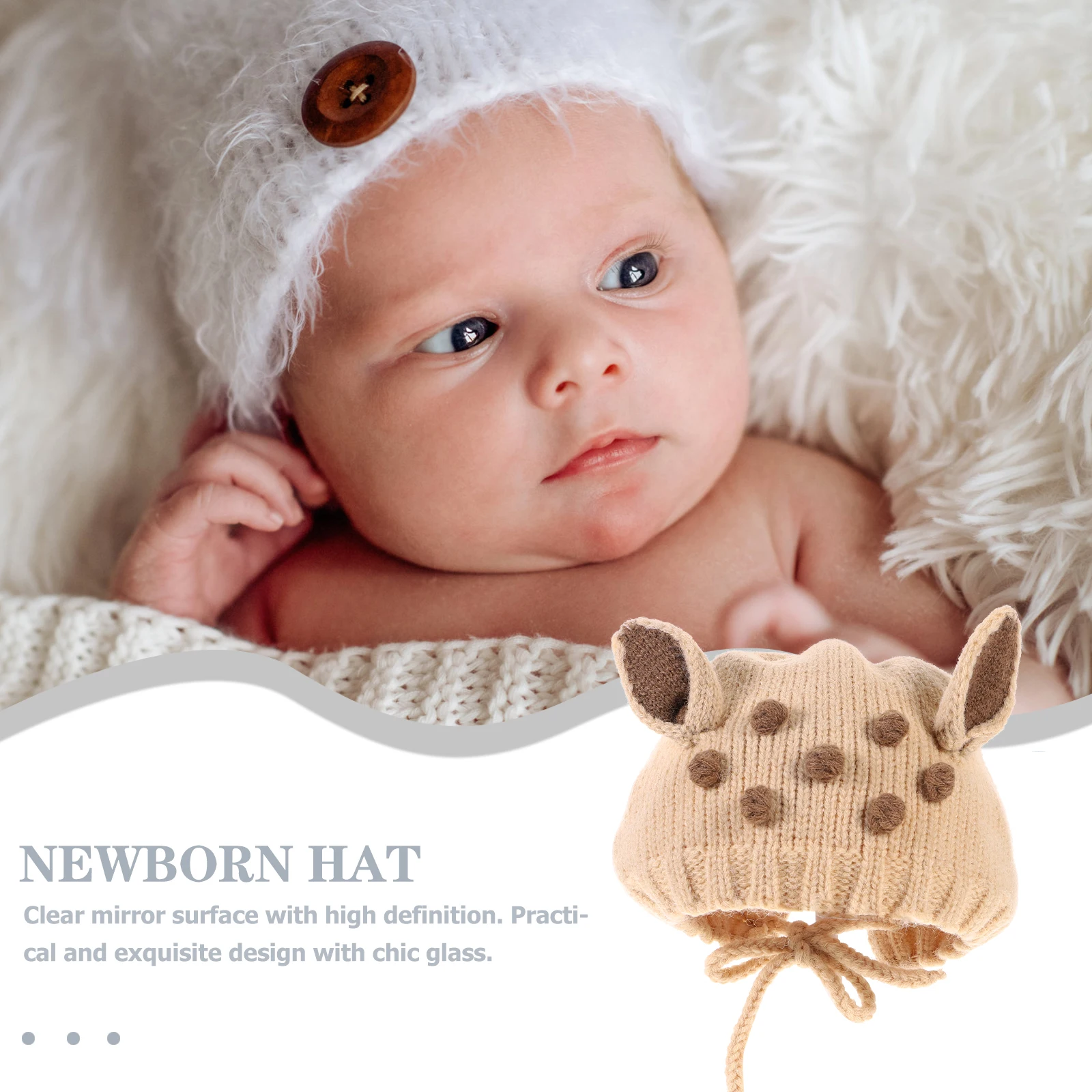 

Baby Ear Wool Cap Winter Hats for Girls Boy Winterhat Child Newborn Infant Kids Has