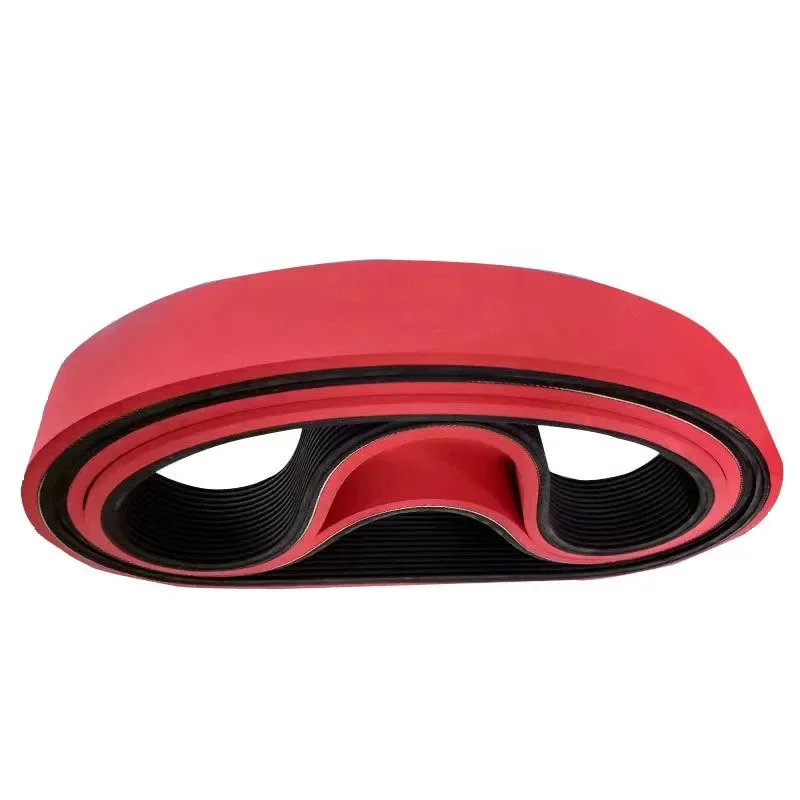 Tractor belt Multi-slot traction belt with red rubber, durable