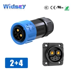 M23 2+4 Waterproof Rechargeable Battery Aviation Plug Electric Motorcycle Battery Charging Connector 6pin Male Female Connector