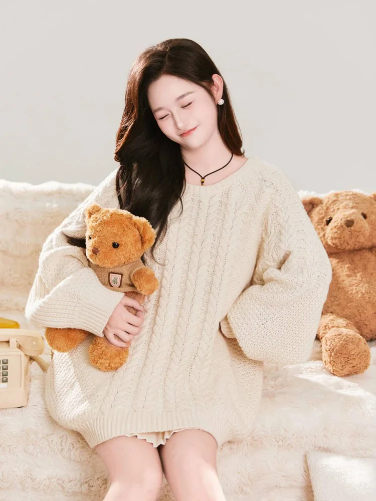 

Свитер Sweet Home Girl для осени и зимы, новый стиль, для домашней фотосъемки, из мягкой ткани, удобный крой, модный и стильный женский топ