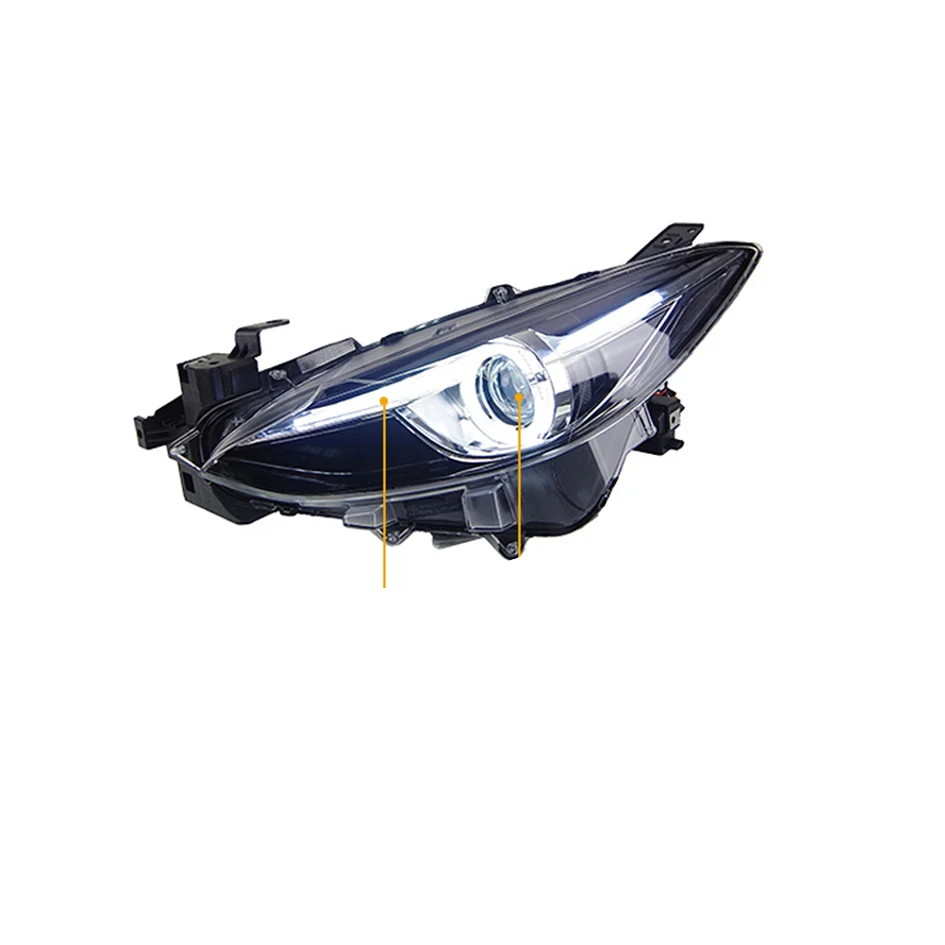 

Upgrade Modified Headlight Plug And Play Bifocal Lens LED DRL Headlamp Assembly For Mazda Axela 2013-2016