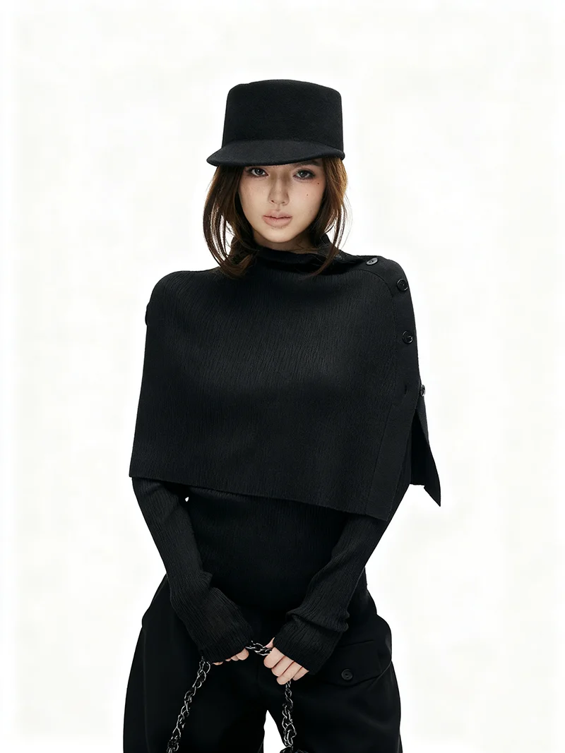 

Трикотажное облегающее пальто с воротником-стойкой и воротником-стойкой Ele, базовая длинная футболка Sve, комплект из двух предметов, модное зимнее пальто...