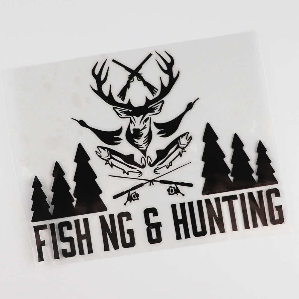 YJZT  Fishing Hunting Shop Hunter Fisherman Vinyl Car Stickers Decals S4-0084