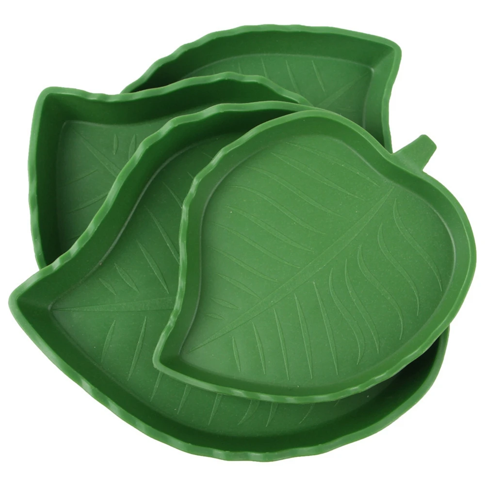 1PCS Leaf Shape Reptile Feeder Food Water Bowl For Turtle Lizards Hamsters Snakes Tortoise Gecko Small Pets Feeder Pet Supplies