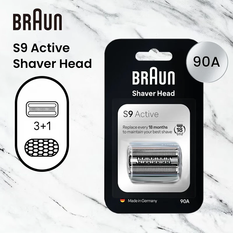 Braun 90A Active Shaver Head Foil Cutter for Braun Shaver 9017S 9013S 9023S 9063Cc 9067Cc 9077Cc