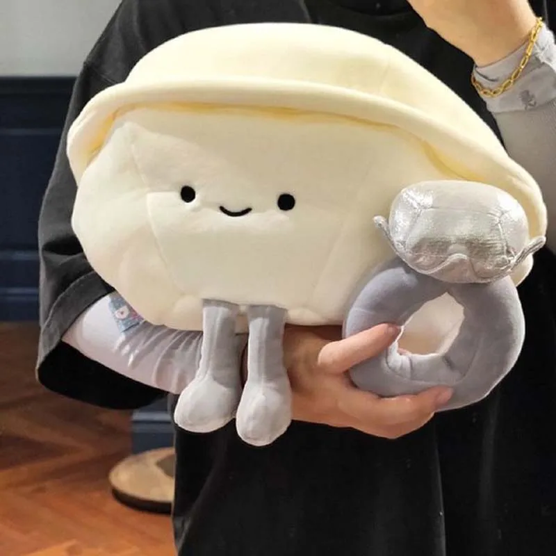 Cute Clam with Pearl Plush Toy Squishy Shell Pearl Stuffed Doll Creative Sea Animal Plush Pillow Birthday Home Decoration Gift