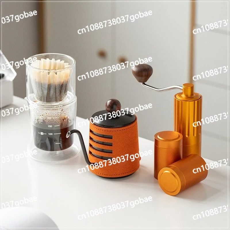 

Hand brewed coffee pot set, hand brewed coffee pot, bean grinder filter cup gift box set