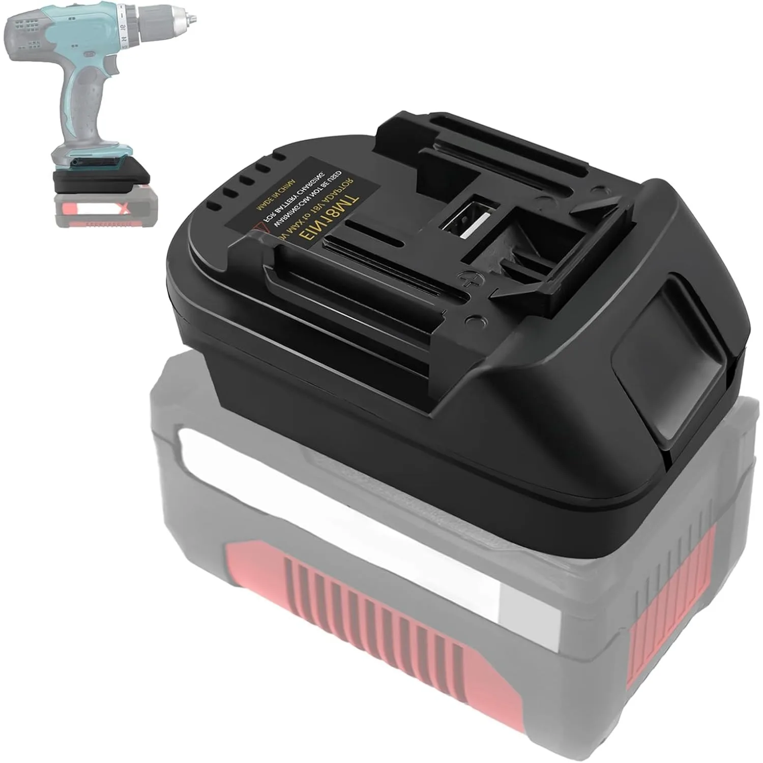 EIN18MT Batterieadapter für E-inhell 18V Li-Ionen-Akku, Konverter für Makita 18V Akku-Elektrowerkzeuge